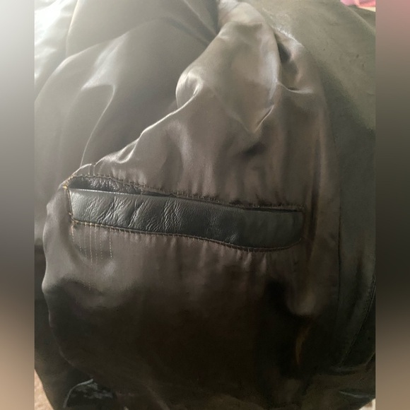 Marc New York Vintage Leather Jacket Mens Black Trench Coat Andrew Size Large L - Picture 9 of 10